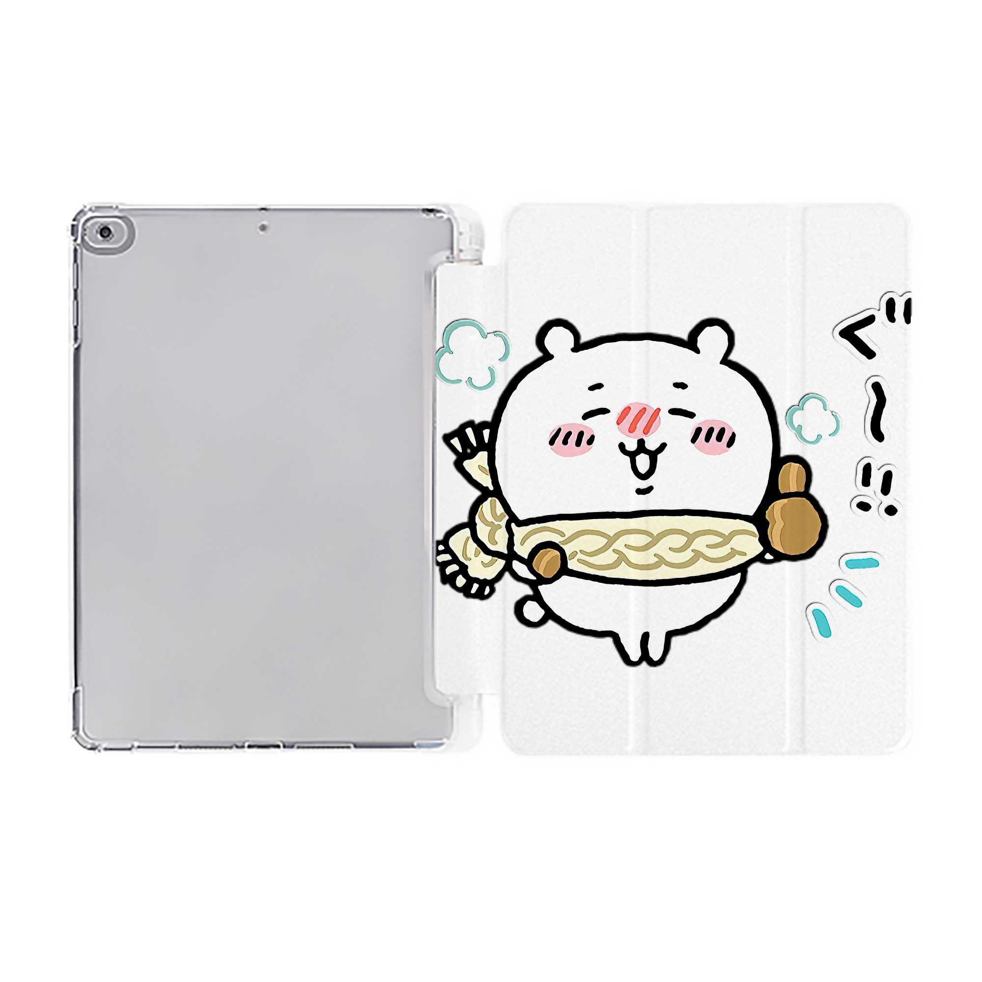 （画像用） ちいかわ ちいかわ Chii-kawa chiikawa IPad ケース ペン収納付き 三つ折りスタンド PUレザー×シリコン 対応機種9.5/10.5/10.9インチ
